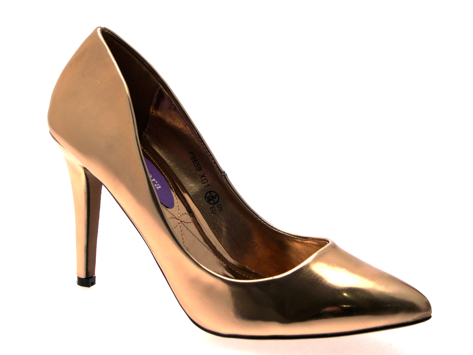 WOMENS METALLIC POINTED TOE COURT STILETTO HIGH HEELS LADIES SHOES UK